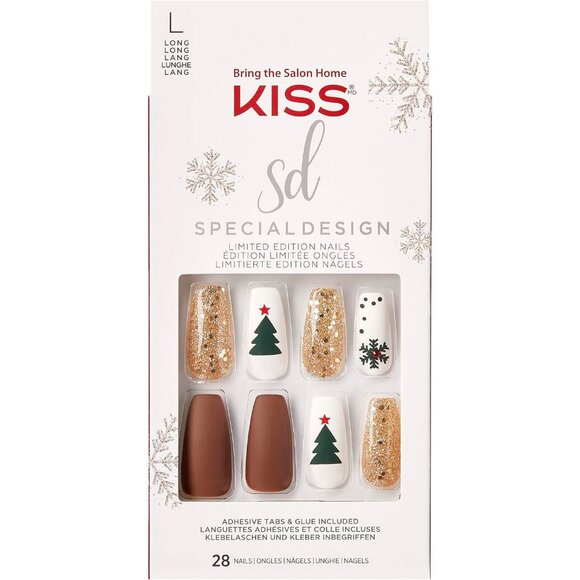 KISS Special Design Limited Edition Holiday Long Length Nails - Puffy Sweater - Picture 1 of 10